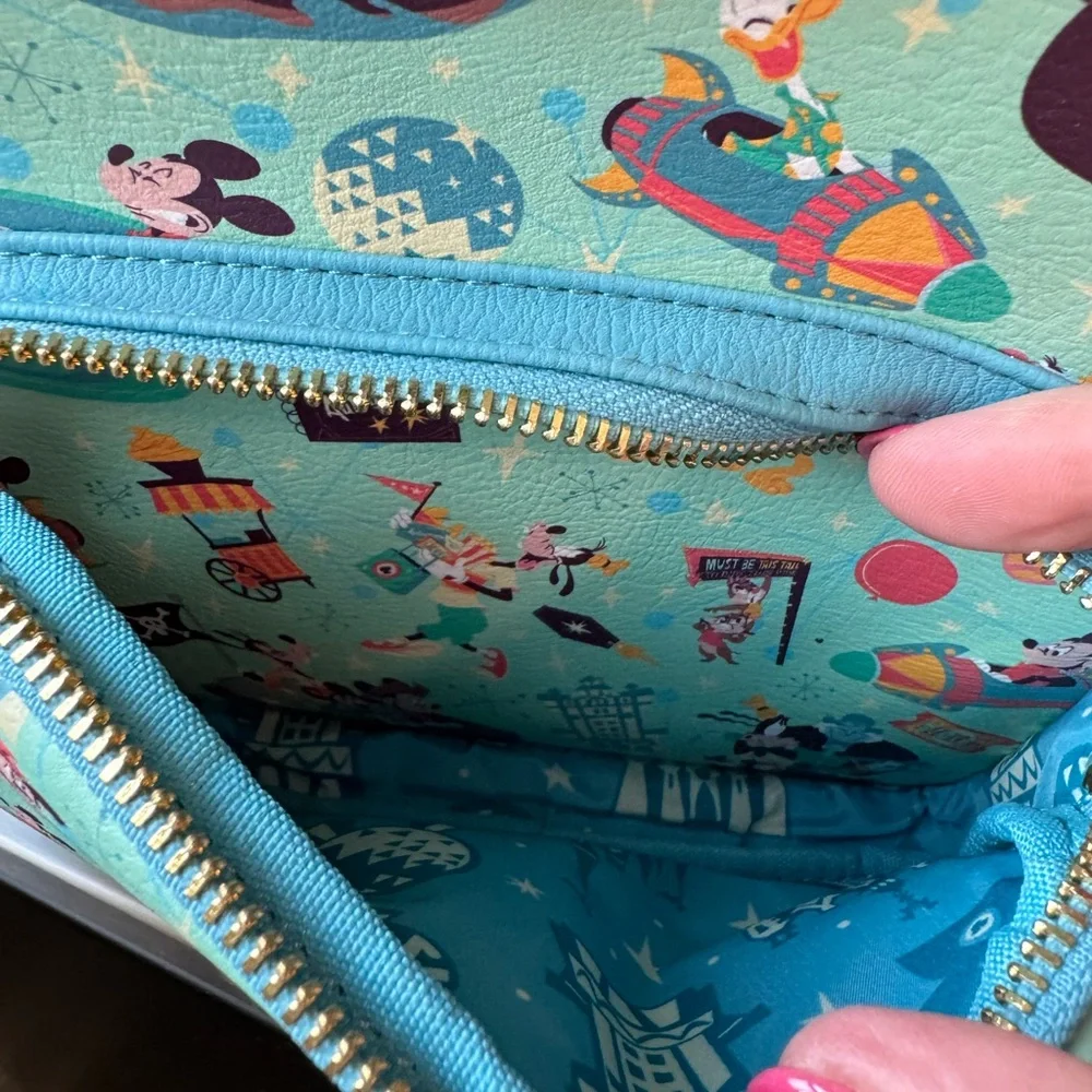 Disney “Play in the Park” merch Loungefly Backpack - Teal - Picture 5 of 7